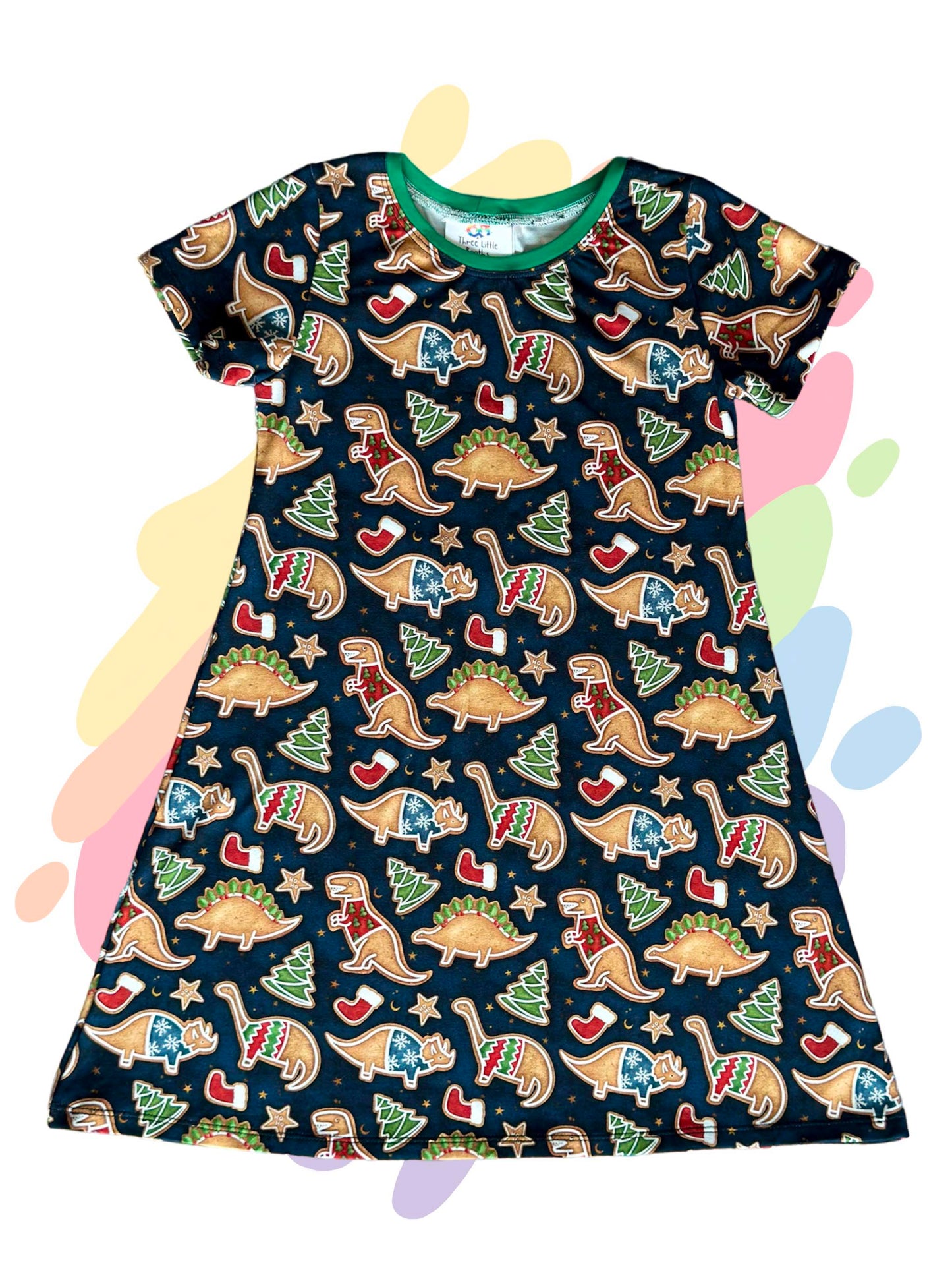 Dinosaur Christmas cookies - Aline dress