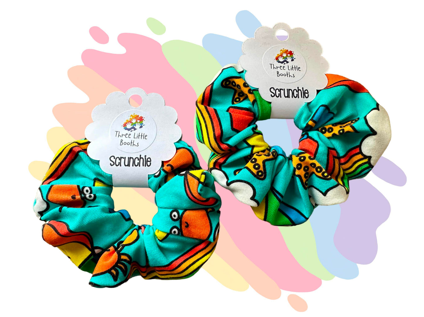 Seaside print scrunchie