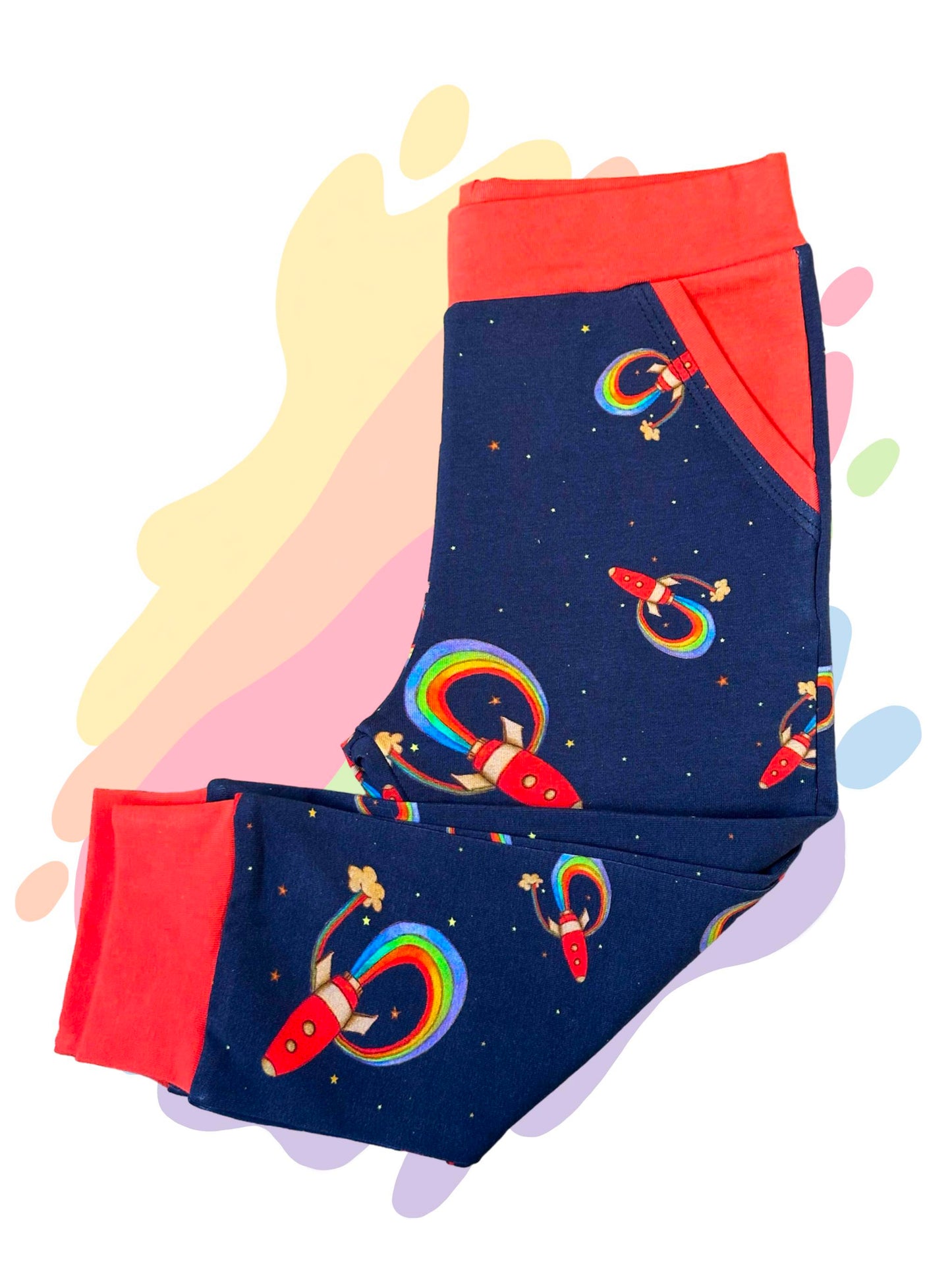 Rainbow rockets joggers with pockets (2years)