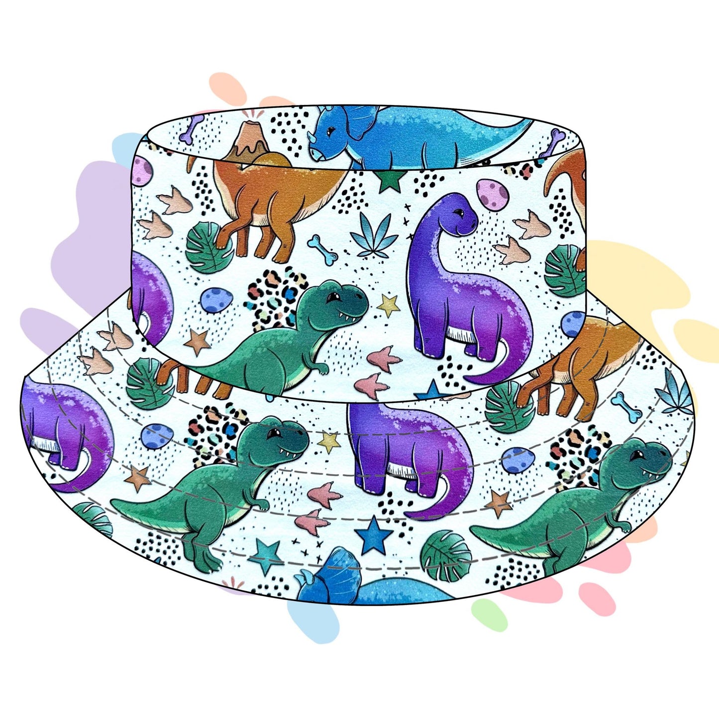 Cute dinos - Reversable bucket hat