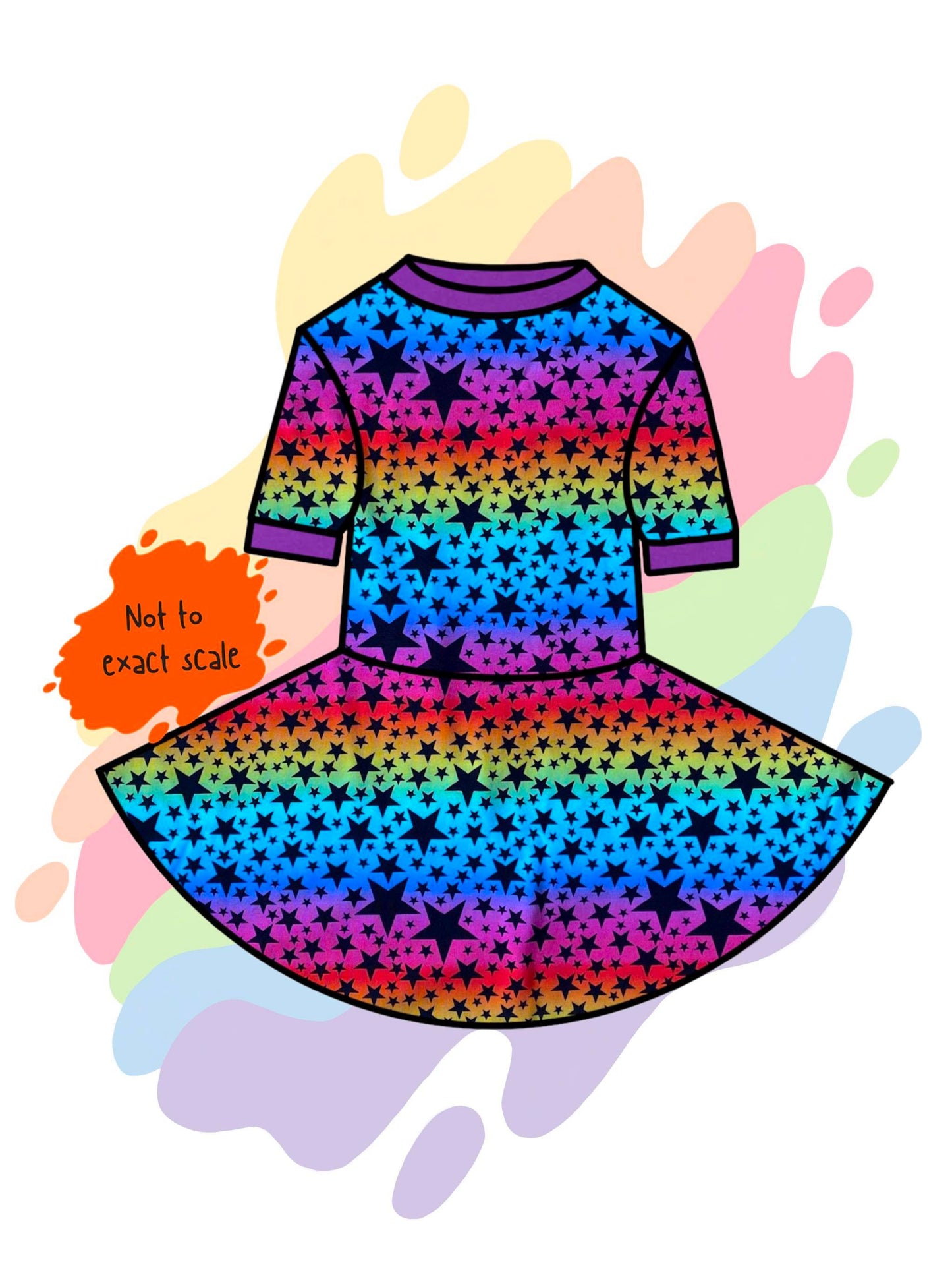 Rainbow stars - Spin dress