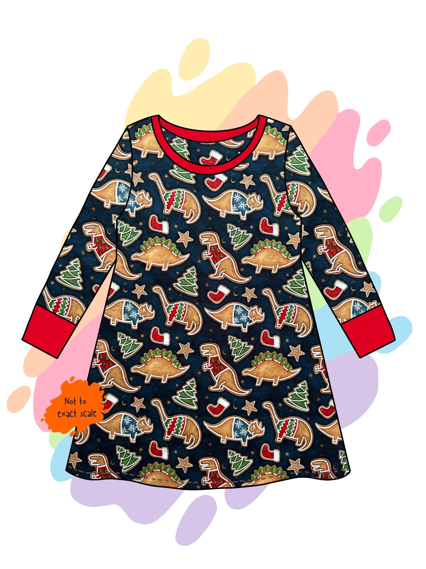 Dinosaur Christmas cookies  - Aline dress