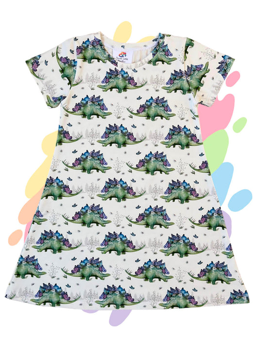 Dinosaur Flora- Aline dress