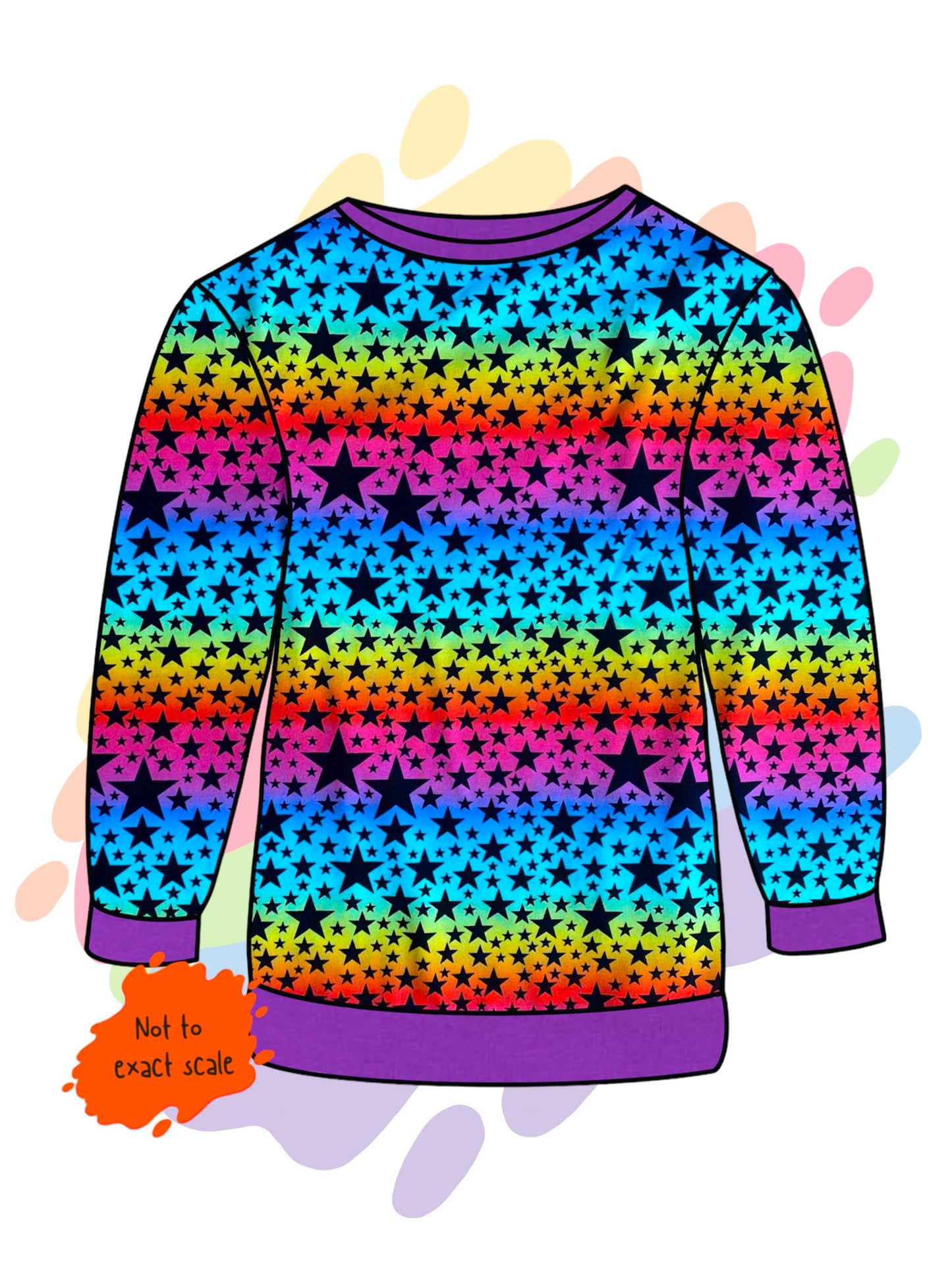 Rainbow stars - Cuffed top