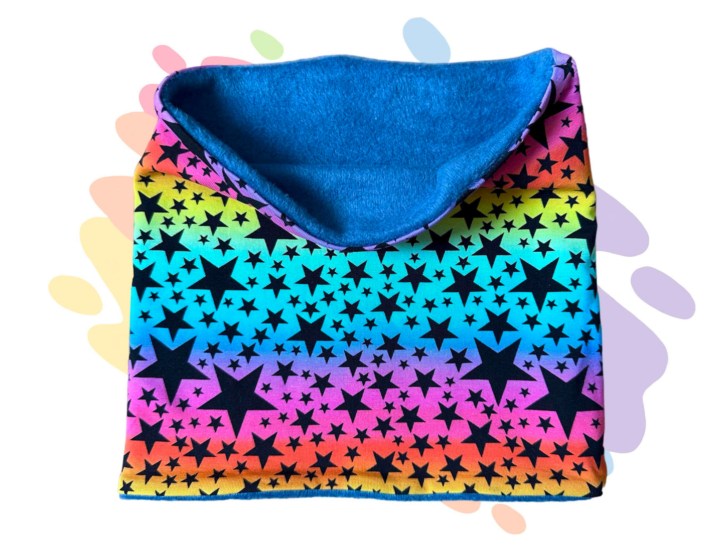 Rainbow stars snood (Size small)