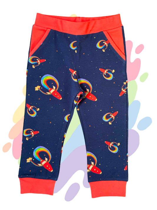 Rainbow rockets joggers with pockets (2years)