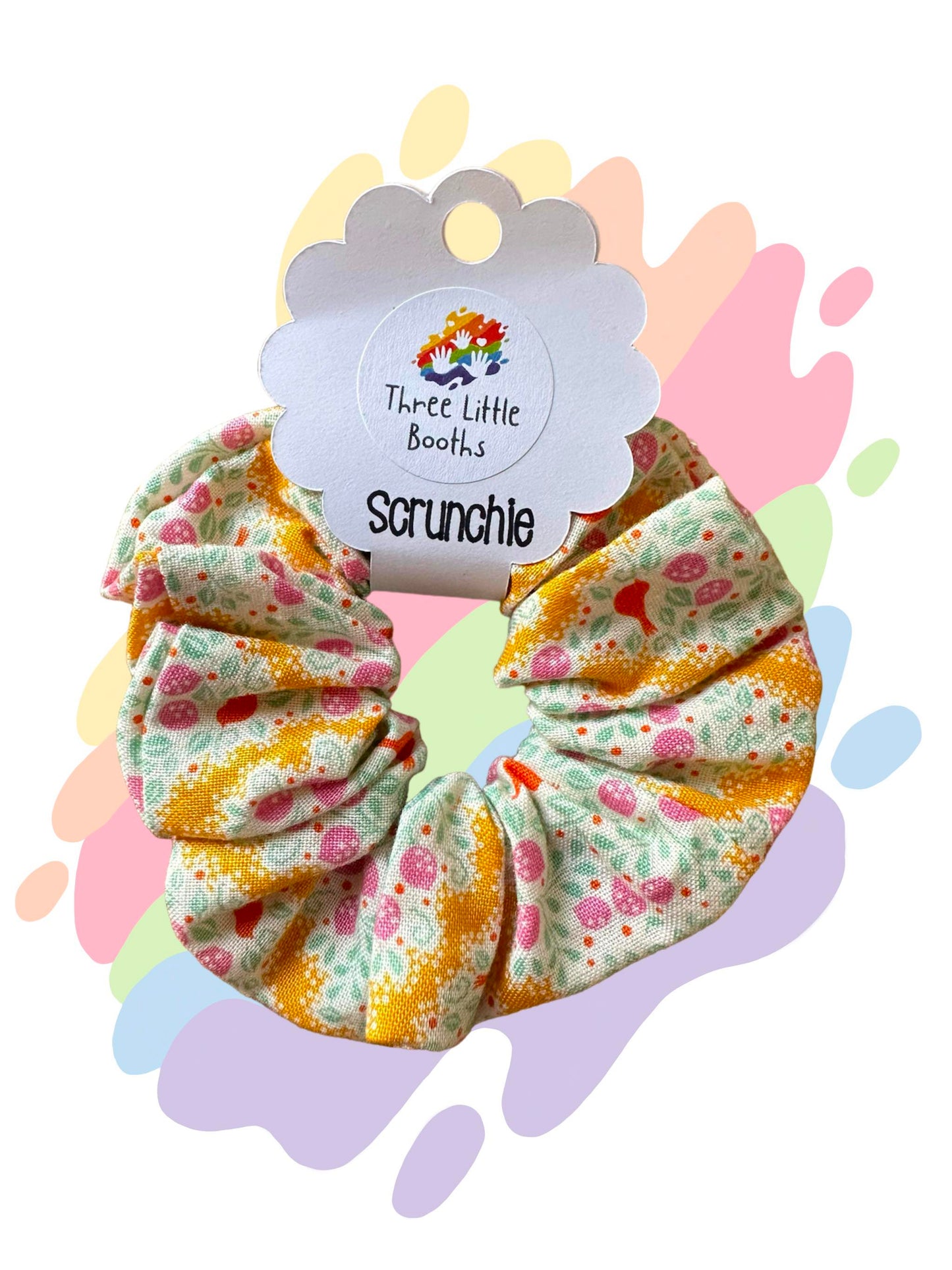 Birds and berries print scrunchie