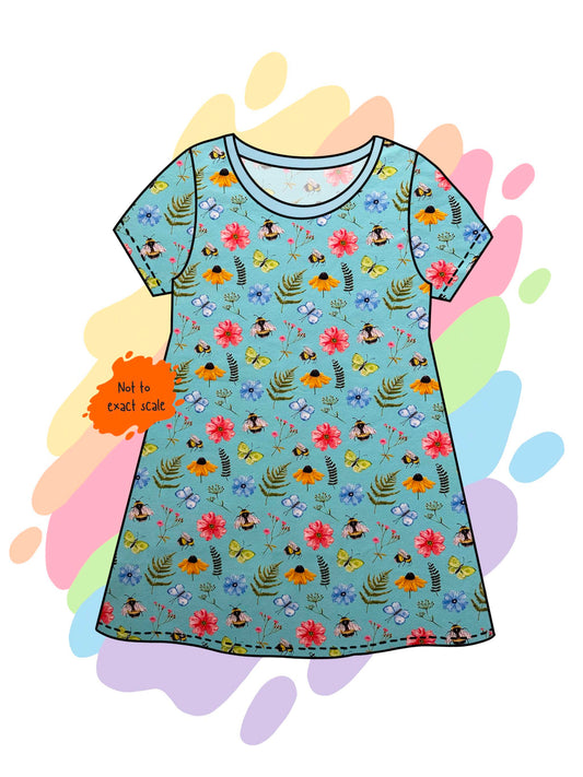 Floral Bees - Aline dress