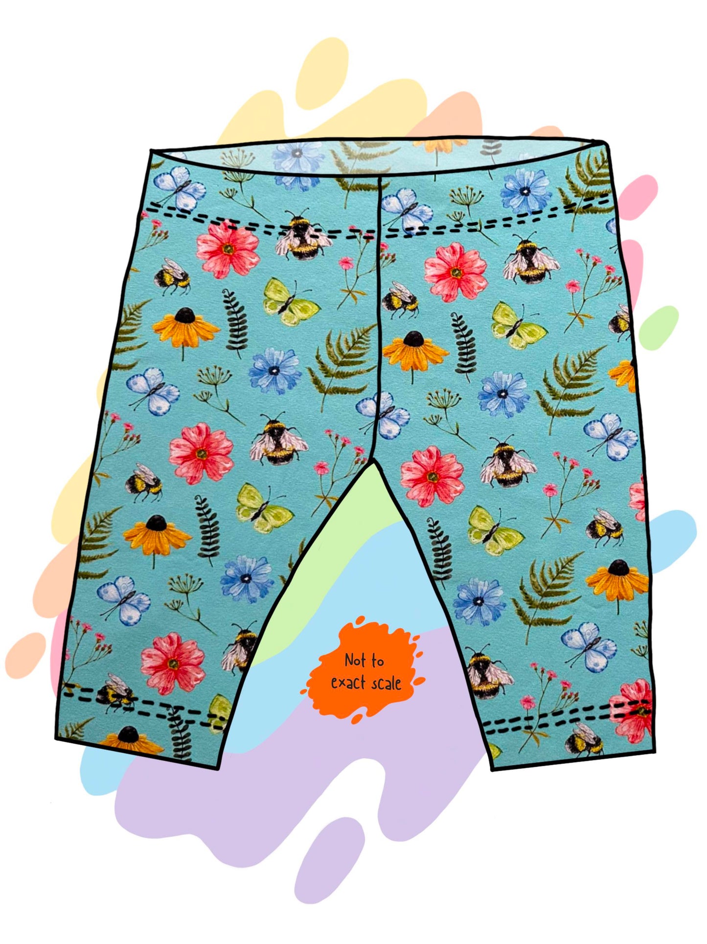 Floral Bees - Cycling style shorts