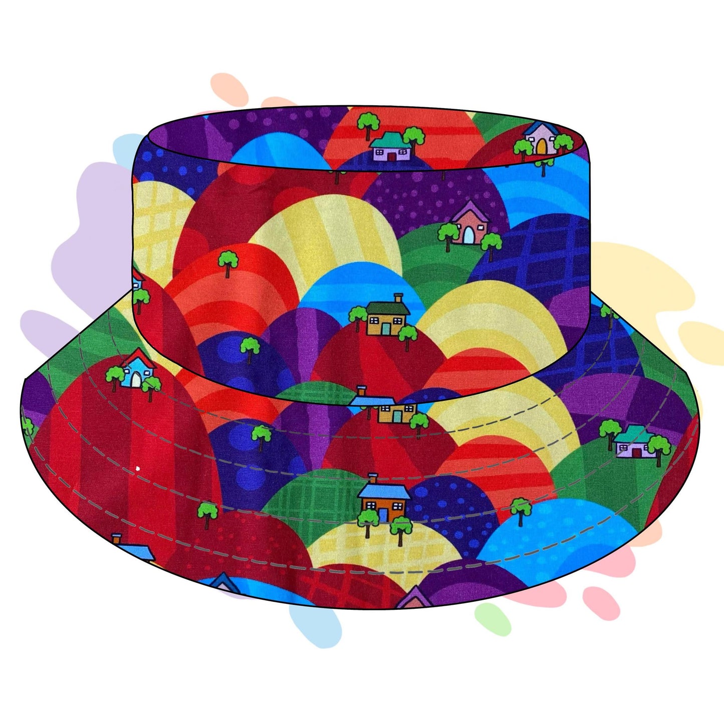 Rainbow hills - Reversable bucket hat