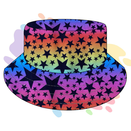 Rainbow stars - Reversable bucket hat