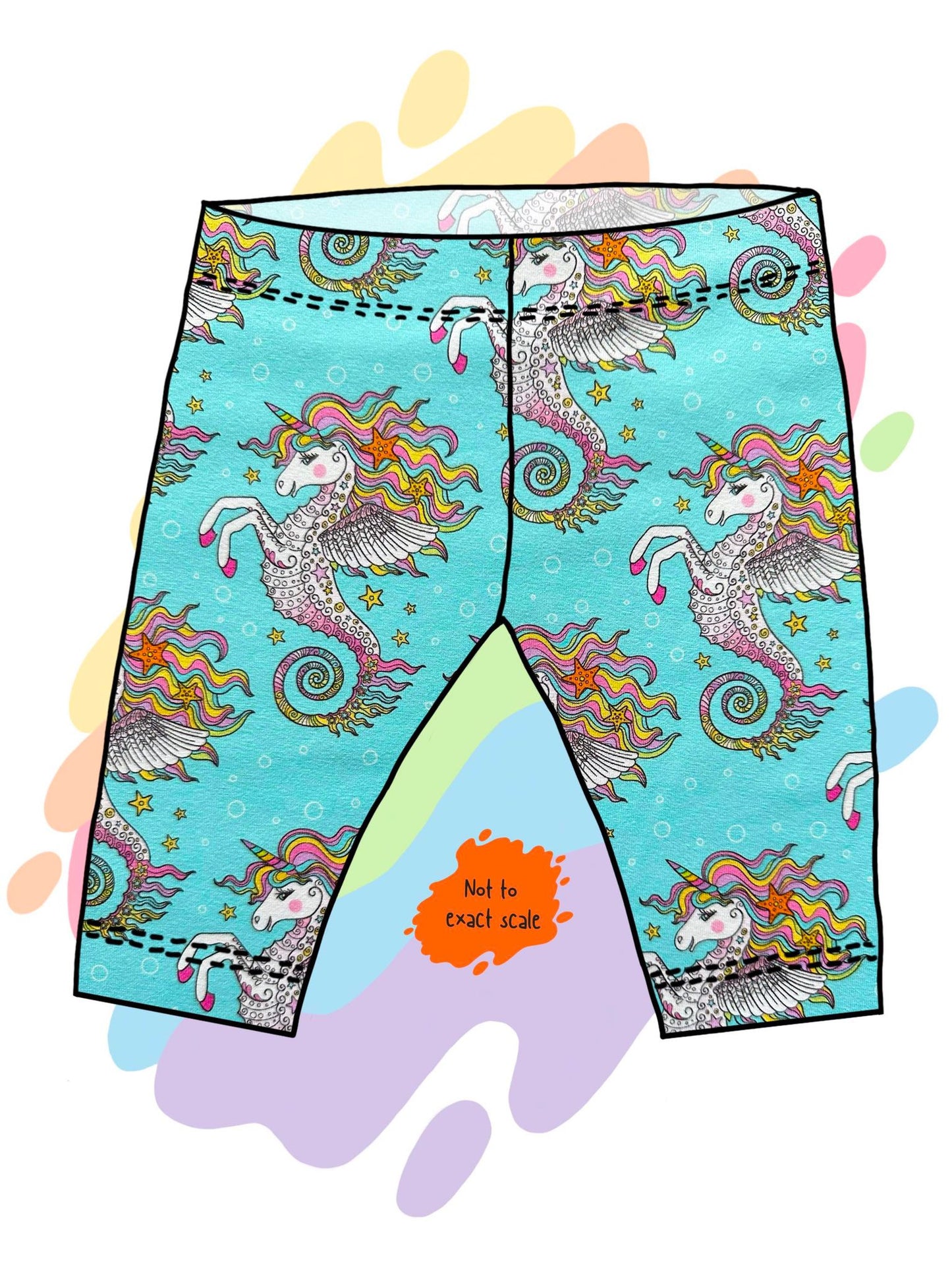 Sea Unicorn - Cycling style shorts