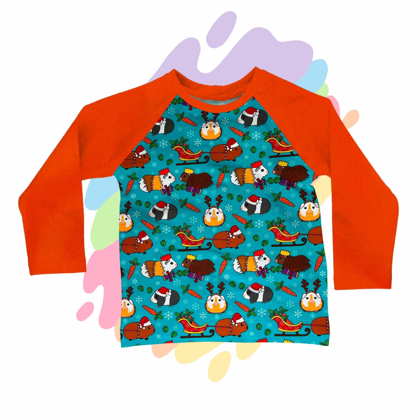 Guinea pig Christmas party  - Raglan T-Shirt