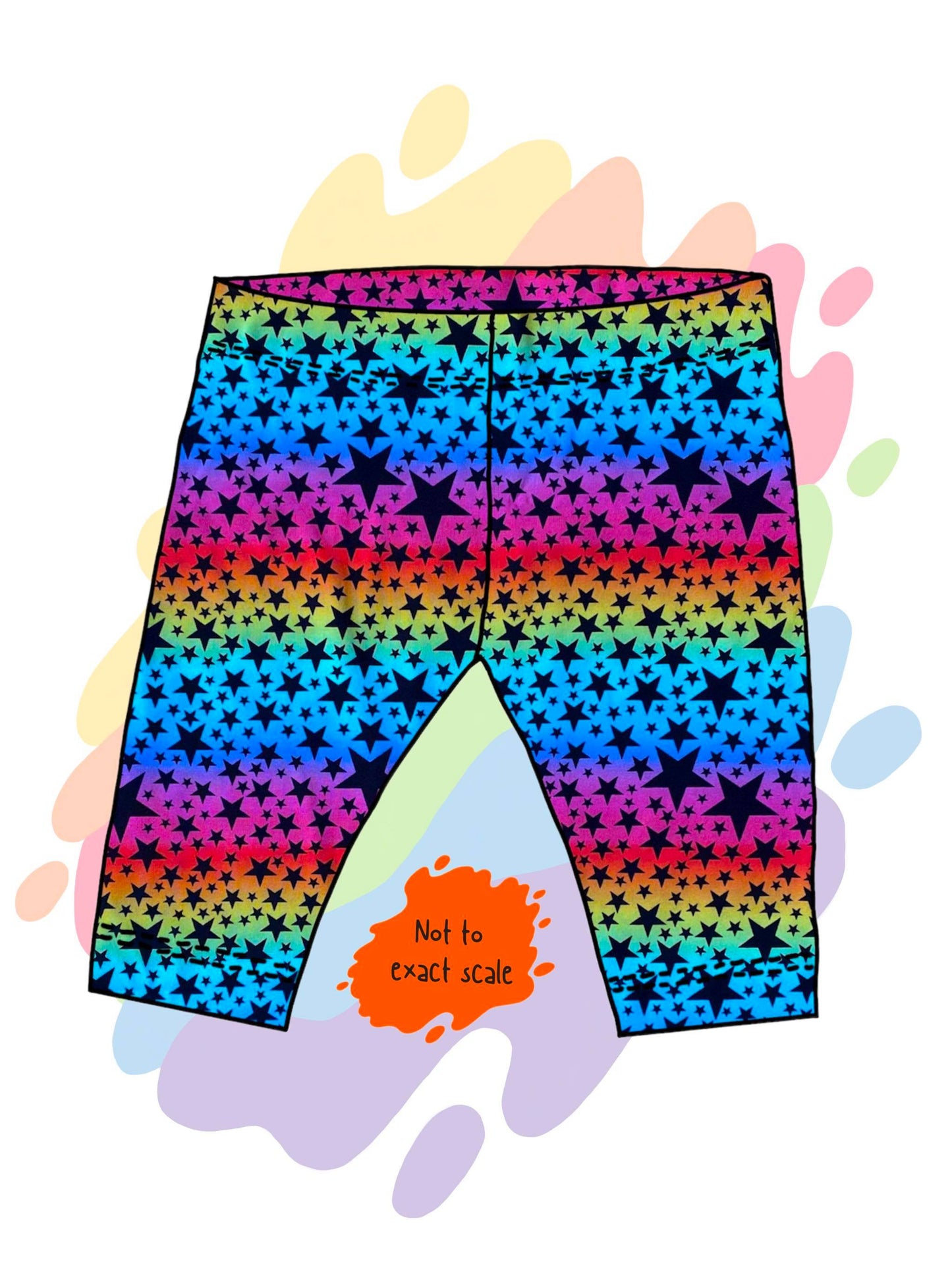 Rainbow stars - Cycling style shorts