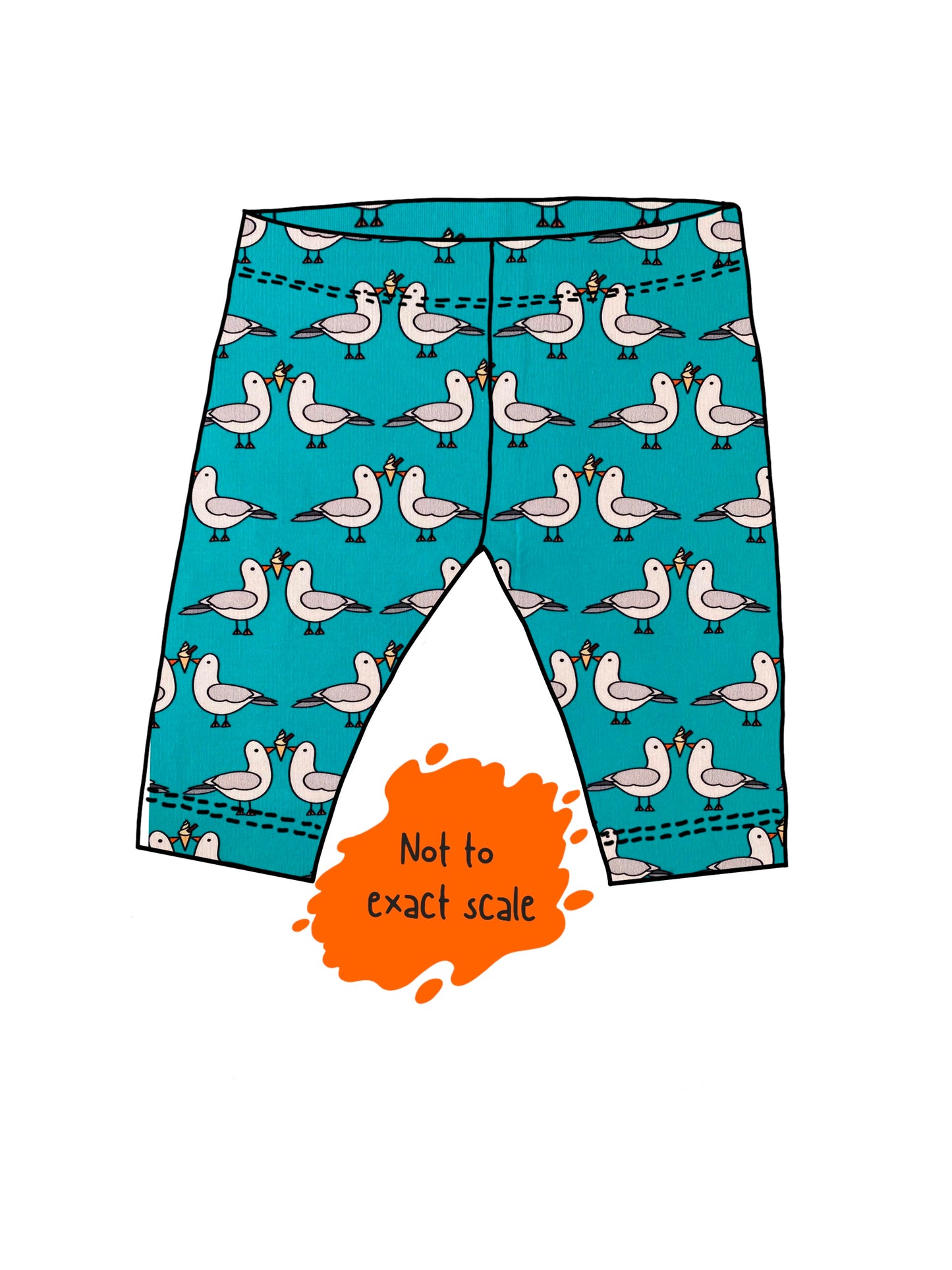 Ice cream seagulls - Cycling style shorts