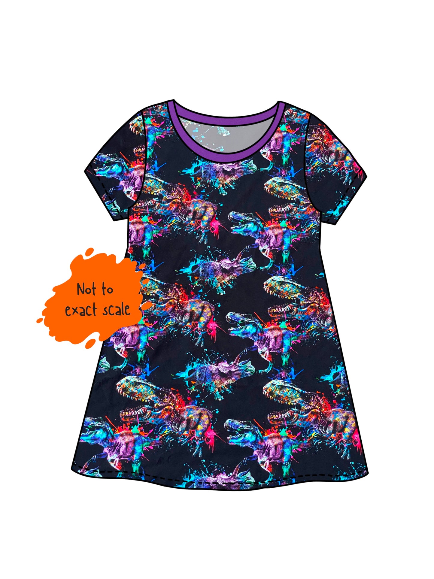 Dinosaur splat - Aline dress